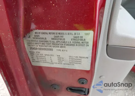 2008 Chevrolet Hhr Ls from USA, damaged, VIN 3GNDA13D38S629069